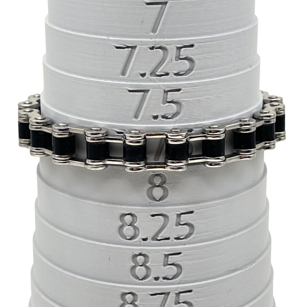 Colibri Stainless Steel Bracelet Black Silver Tone Biker Chain Link Mens 7.75 - Picture 6 of 7
